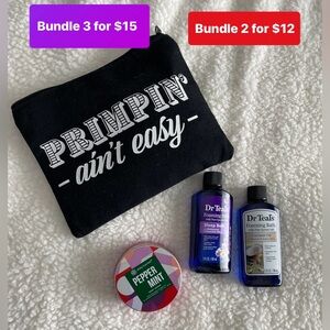 Fun Bathroom Set with Bag, Body Scrub, and Bath Liquids